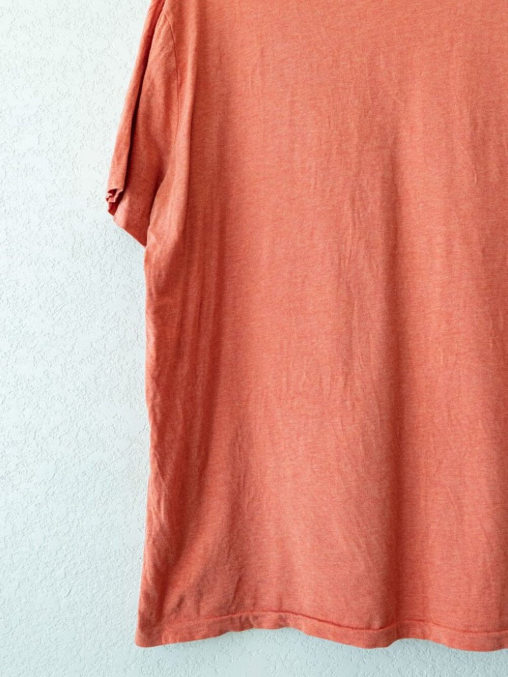 Polo Ralph Lauren Orange V Neck T Shirt Men's Large Pony Logo 100% Cotton Tee - Picture 12 of 13